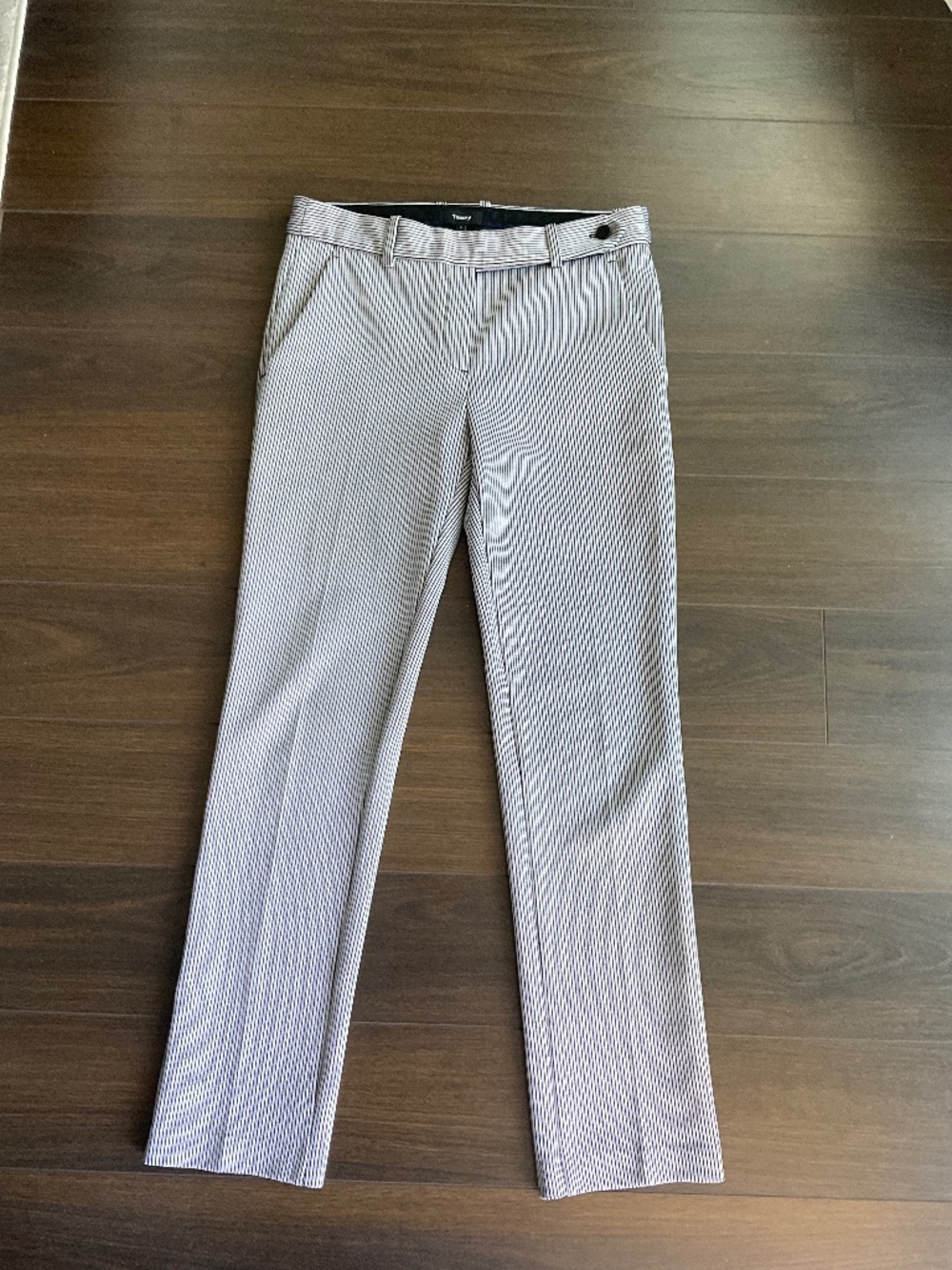 Theory Striped Straight Leg Stretch Pants